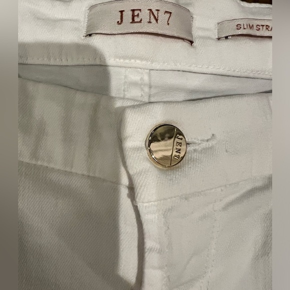 JEN7 by 7 for All Manking WHITE SLIM STRAIGHT JEANS size 10 preppy F - Picture 5 of 10